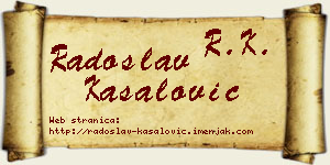 Radoslav Kasalović vizit kartica